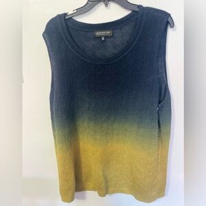 Jones New York Women's Knit Scoop Neck Tank Top, 3XL , Blue Green Ombre